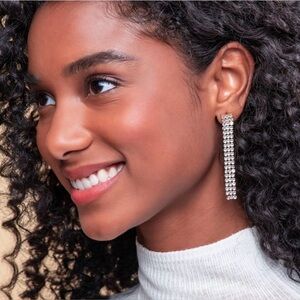 Touchstone Crystal New with out Box Long Crystal Earrings